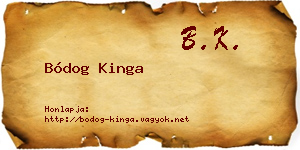 Bódog Kinga névjegykártya
