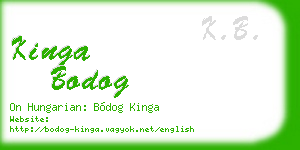 kinga bodog business card